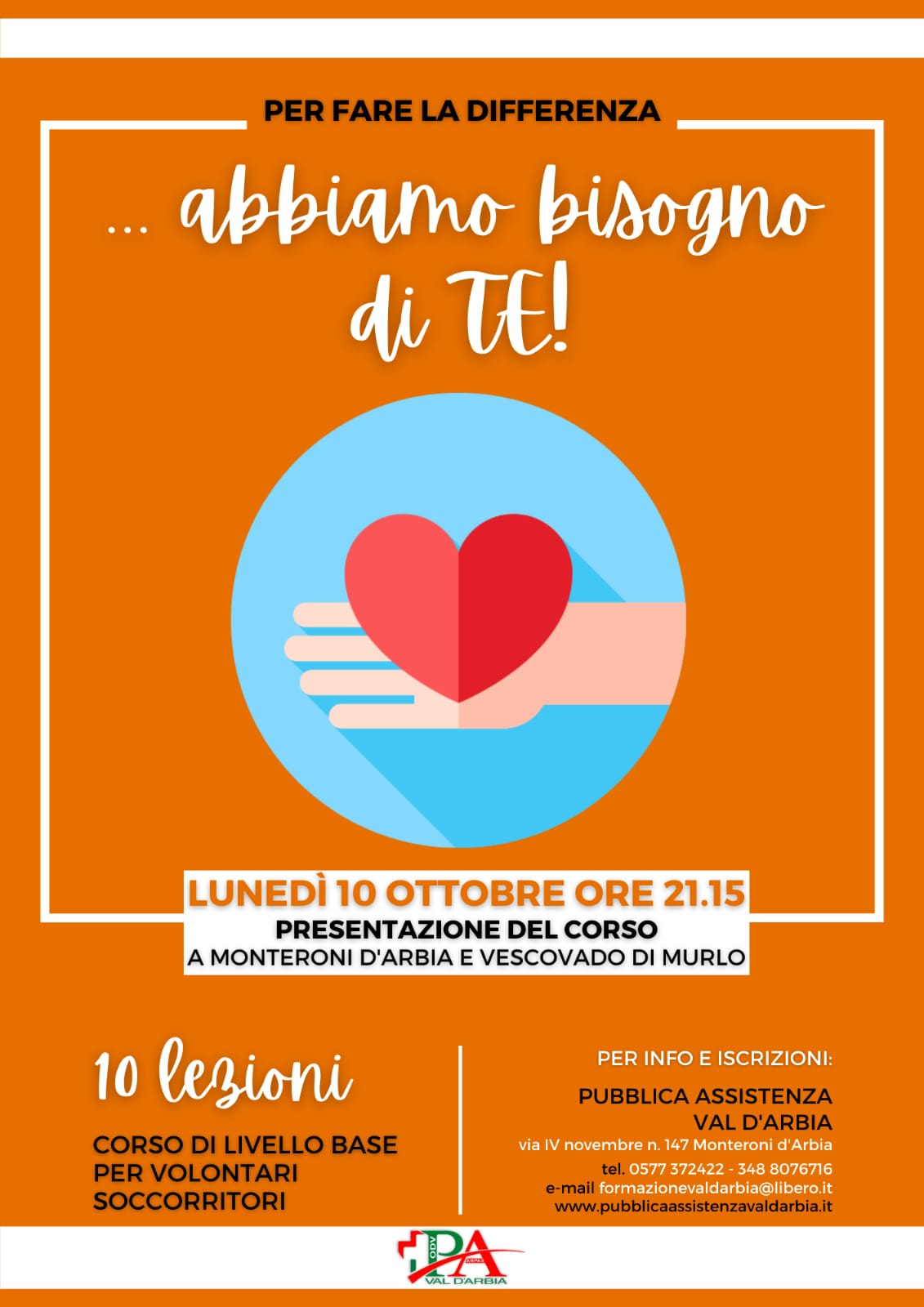 presentazione del corso di livello base per volontari soccorritori