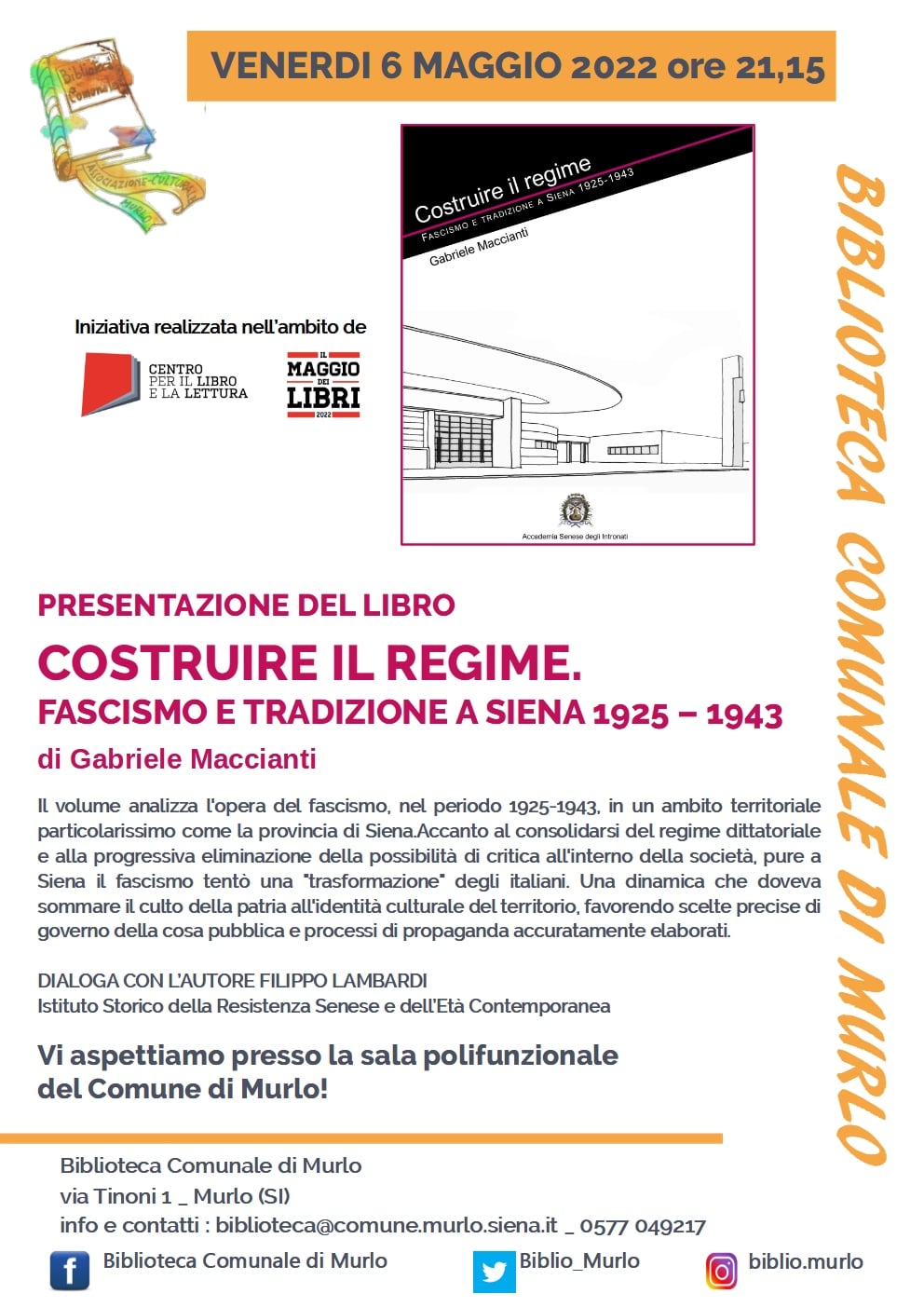 "COSTRUIRE IL REGIME. FASCISMO E TRADIZIONE A SIENA 1925 – 1943" 