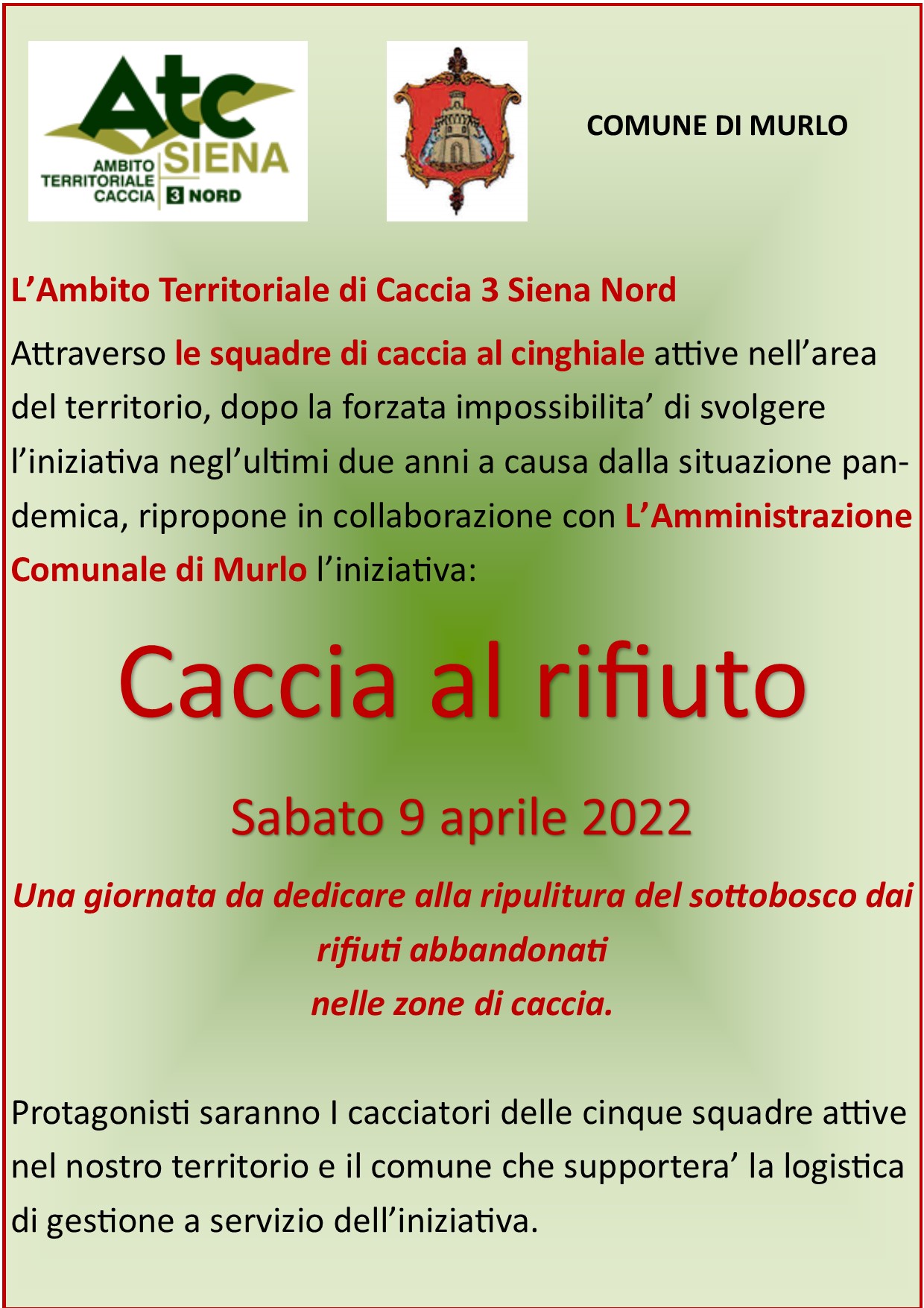 Caccia al Rifiuto 2022 Squadre di caccia al cinghiale di Murlo