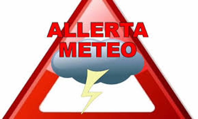 Allerta meteo CODICE GIALLO rischio idrogeologico,vento e temporali forti 